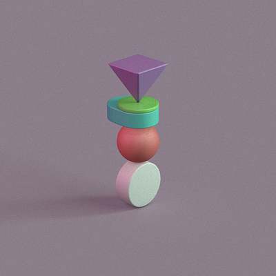 Primitive Stack 3 3d art 3d artist c4d cinema4d design green illustraion primitivegeometry primitives purple render shapes