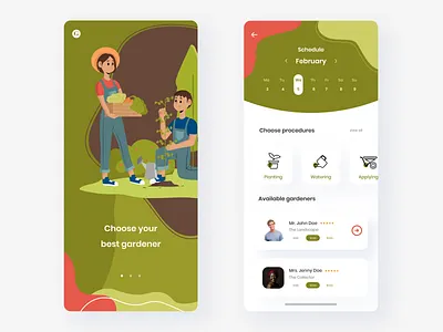 Mobile app - Gardan app app design clean design garden graphic green illustration minimal simple ui ui design ux vector