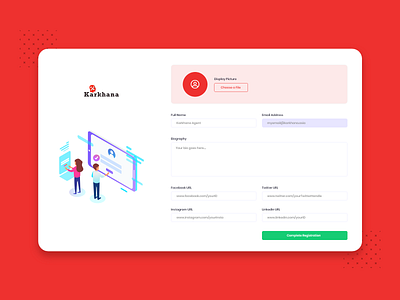 User Registration Page branding cards dribbble education flat design form illustration karkhana minimal nepal register form registration responsive sign up sign up form signup ui ux