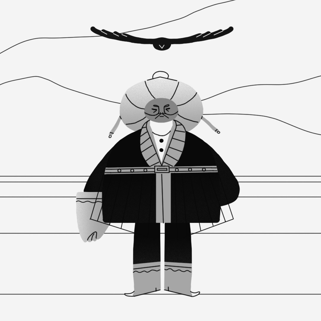 Example of Mongolian eagle hunter