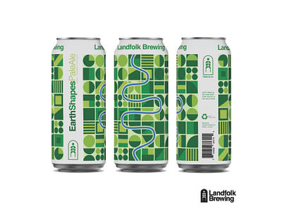 Landfolk Brewing - EarthShapes Can Label aerial beer beer art beer branding beer can beer label brand identity design branding branding design brewery brewery branding brewery logo craftbeer design farm geometric illustration landscape logo logo design