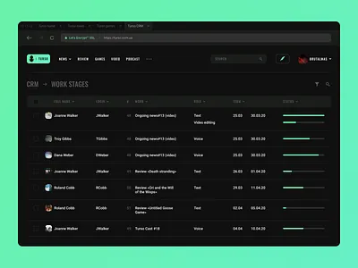 Turso | Concept (Work stages) crm game news portal ui ux web design website