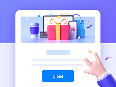 Pop-ups #05 3d 3d illustration app appstore branding c4d character design cute design dribbble finger hands illustration interface popup ui