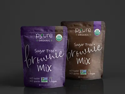 PYURE Stevia Brownies brownies cookies graphic design organic organic food pouch stevia sugar free vegan