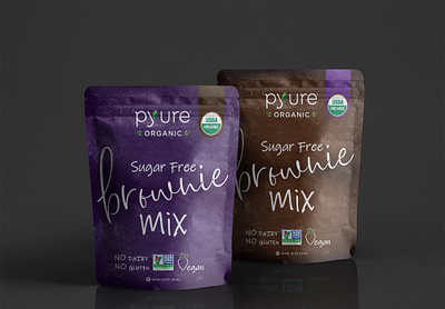 PYURE Stevia Brownies brownies cookies graphic design organic organic food pouch stevia sugar free vegan