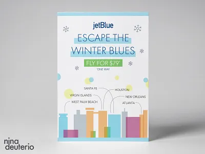 JetBlue Airlines Advertisement Layout Design advertisement design branding design jetblue layout layoutdesign marketing marketing campaign print design travel typography