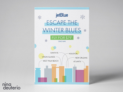 JetBlue Airlines Advertisement Layout Design advertisement design branding design jetblue layout layoutdesign marketing marketing campaign print design travel typography