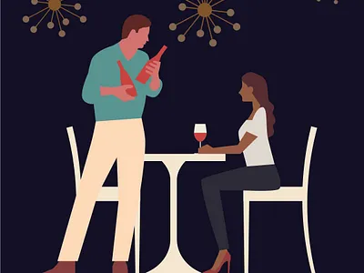 At the Restaurant cafe dine in dinner illustration lunch restaurant