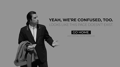 Vincent Vega 404 Error 404 error page 404 page 404 page error 404page adobe illustrator design dribbbleweeklywarmup graphic design illustration john travolta movies pop culture pulp fiction vincent vega