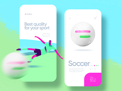 Ball.co Shop app Simulation - Soccer design flat flat design flat design flat illustration illustration shop shopping soccer soccer app soccer ball ui uidesign ux