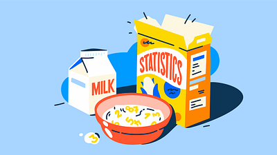 Statistics for Breakfast artwork breakfast illustration milk sales statistics streaming