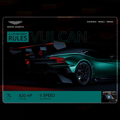Aston Martin Vulcan dailyui design webdesign website