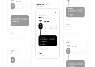 Weather app - concept app app design concepts design flat minimal mobile ui ui uiux ux weather