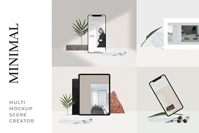 Minimal Multi Mockup Scene Creator brand branding creativemarket device mockup devices geometric material minimal mockup mockup psd mockup template presentation scene creator template