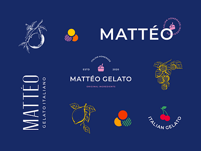 Gelato Branding blue branding gelato ice cream identity lettering logo typography