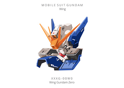 Gundam Wing Zero Mascot Vector anime battle cartoon game graphic design gundam gunpla illustration logo mecha robot sc fi space