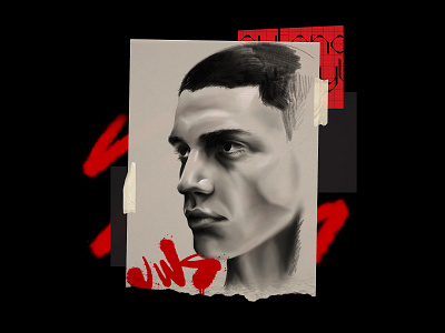 1 hour Conte Portrait conte drawing illustration illustrator portrait procreate script type typography