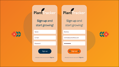 DailyUI day 1: Sign Up app dailyui dailyui001 design drawing flowers illustration interface plants ui ux