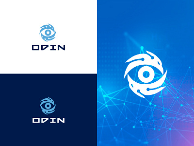 Odin branding crows logo mistic modern logo nordic raven surveillance tech technology viking