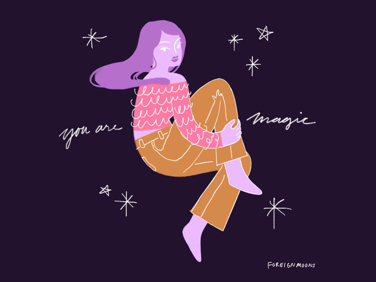 you are magic animated animation art digital art doodle fashion girl girl character illustration inspirational quotes