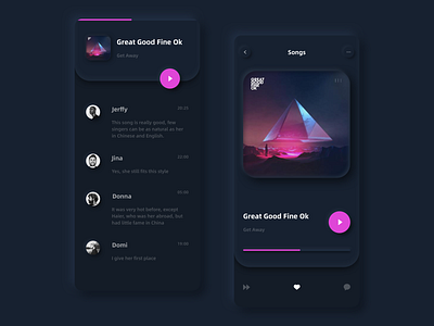 Music player UI I app design neumorphism ui