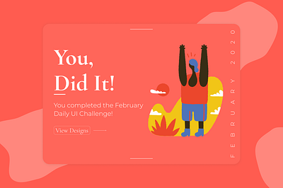 You did it, February Challenge app celebrate congrats dailyui design february gradient ios ui ux vector website