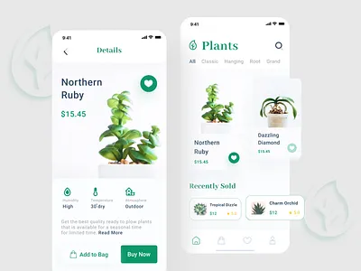 App for decorative plants app branding cart clean colorful dashboard design ecommerce finance flowers icon ios mobile plants sales tropical typography ui uiux ux