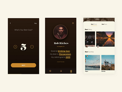 BeerDiet activity app art direction branding design feed logo typography ui ux