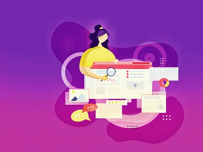 Search illustration design flat graphic design illustration search search results searching ui ux vector women in illustration