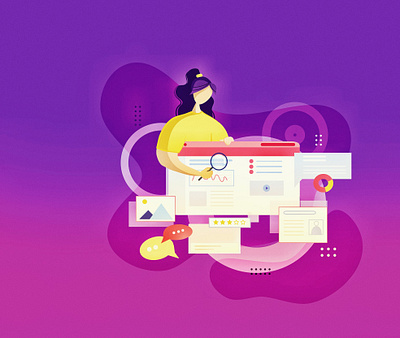 Search illustration design flat graphic design illustration search search results searching ui ux vector women in illustration