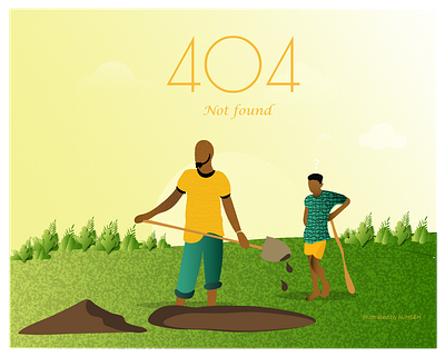 404 Error Page 404 error page 404 not found 404 page africa clean creative design digital art farm garden green illustraion illustration lagos nigeria popular procreate recent vector website