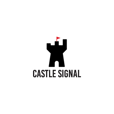 Castle Signal Logo adobe illustrator app branding castle design flat icon illustration internet logo minimal network tech techno technology typography