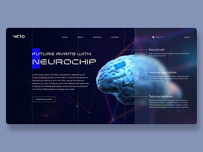 Neurochip implantation page concept concept design dark theme dark ui design figma design figmadesign future futuristic interface ui ui design uidesign uiux user interface user interface design userinterface web design webdesign website design