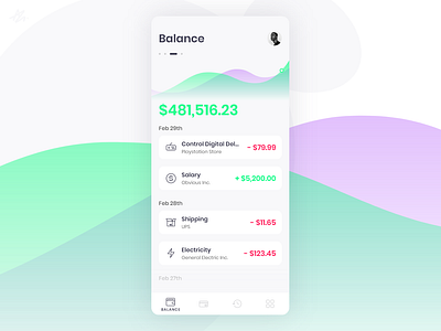 Balance · Wallet app concept account app balance challange concept design minimal mobile modern money phone vibrant colors wallet webdesign