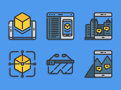 Augmented reality icons ar designer icon designs icons icons design icons pack iconset illustration