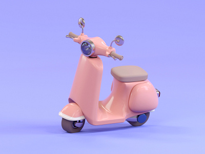 Hello motorcycle 3d c4d cinema4d clean illustraion motor motorcycle pink popular purple traffic