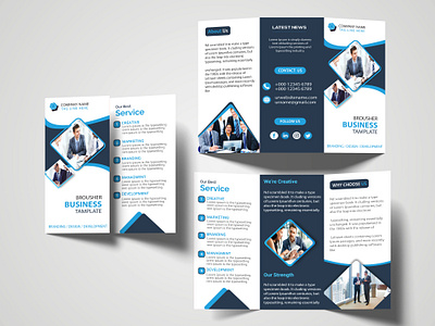 corporate tri fold brousher brousher business corporate design illustrator trifold