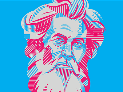 Portrait of the artist Shishkin character character design design flat human illustration minimal portrait print prints vector