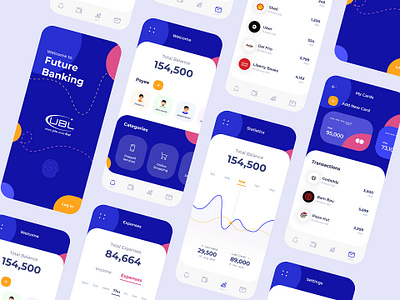 UBL Banking App Concept app design banking business card clean dashbaord finance fintech flat graph imhassanali income mobile app modern money pay ui uiux ux ux design