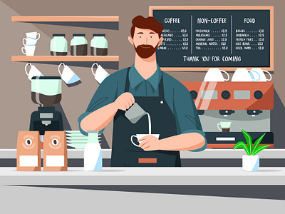 Barista Illustration ai download free freebie illustration psd template vector