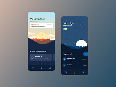 Meditation App creative design design illustration ui uidesign ux