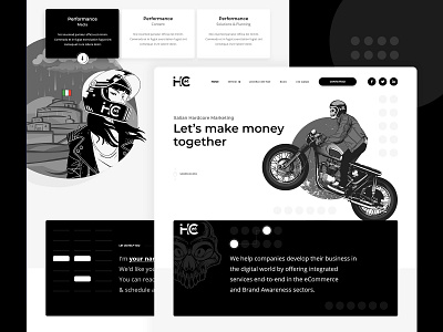 Marketing Landing Page Updated adobe xd biker branding clean design design design front end back end illustration mockup design skull vector web design website