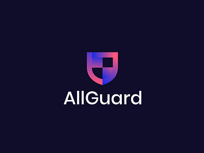 All Guard Logo adobe adobe illustrator adobe illustrator cc allguard armour armour logo blue gradient checkered dm sans gradient gradient logo guard guard logo logo logodesign modern logo pink pink and blue protect shield logo