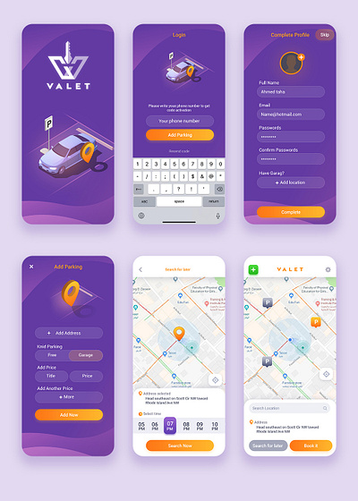 Parking App app design mobile app parking app ui ux