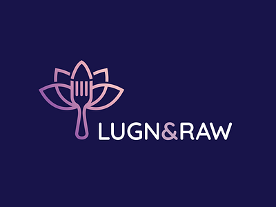 Lugn & Raw Logo Concept brand branding design food logo identity logo lotus raw raw food spiritual vector