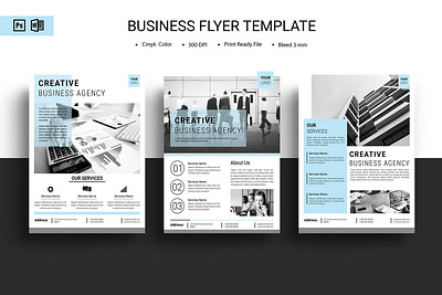 Minimal Business Flyer Template business flyer clean company flyer corporate flyer creative editable flyer bundle minimal ms word photoshop template printable