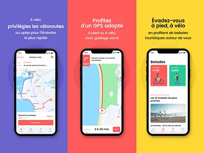 loopi IOS 2019 - Balades à vélo, GPS vélo et points d'intérêts branding design flat illustration ios ios mobile app minimal mobile app mobile app design mobile ui storyboarding tourism ui ui design ux