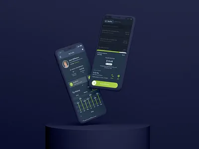 Driver App blue design flat minimal ui ux vector web