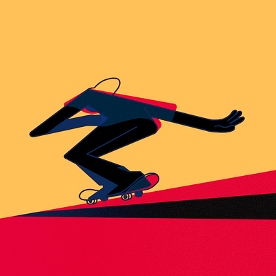 Skater character design digital drawing flat illustration minimal skate skater