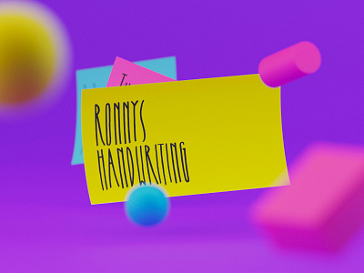 Ronnys Handwriting Font abstract b3d colors design font fonts forms frish handwriting illustration munich playful postit render ronnys script sharpie typography vibrant yung